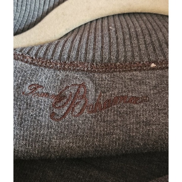 TOMMY BAHAMA relax men's 2XL heavy cotton 1/4 mock neck zip pullover brown - Picture 6 of 6